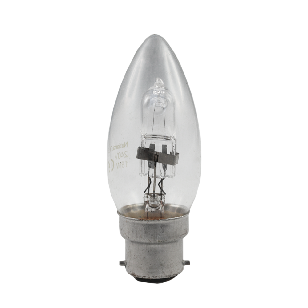 ECO C35 Halogen Candle Globe Clear 18W 240V B22