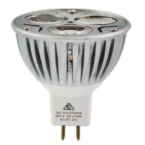 [342024003WW] MR16 LED 24V DC 3W 2700K  W/W  60Deg