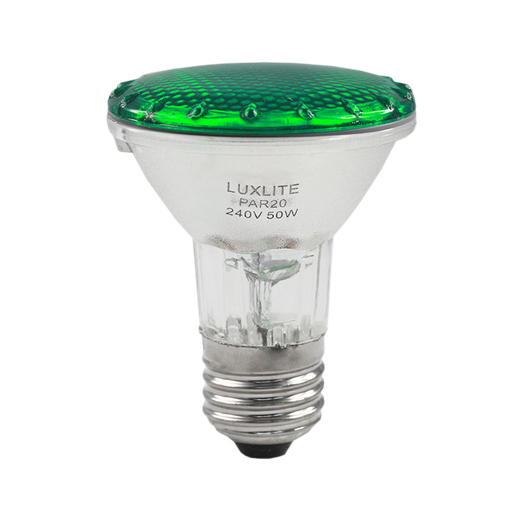 [6092G] Luxlite Halogen Lamp PAR20 Green 50W 240V E27