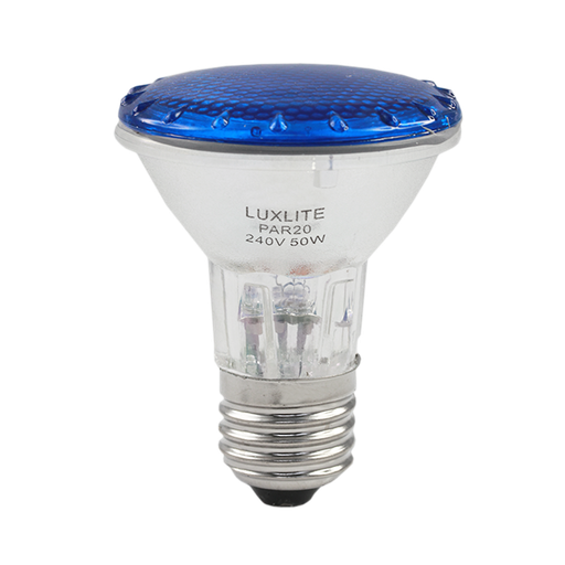 [6092B] Luxlite Halogen Lamp PAR20 Blue 50W 240V E27