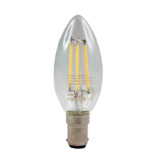 [122202] Smarter Lighting LED Filament Candle 4.8W 2700K Dimmable BA15d