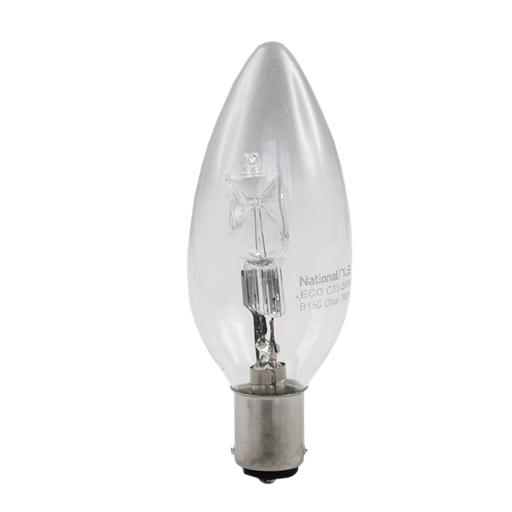 [10289] ECO C35 Halogen Candle Globe Clear 28W 240V BA15d