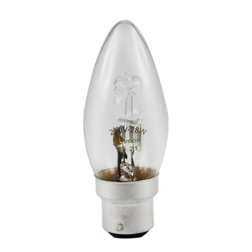 [DHC28BCC] Energy Saving Halogen Candle Globe Clear 28W 240V B22