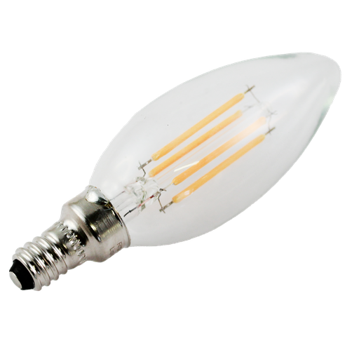 [F412C35C27K] LED Filament Candle Clear 4W 2700K Dimmable E12